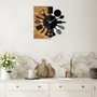 Wallity Reloj de Pared Decorativo de Madera Nogal y Negro